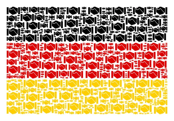 Almanya bayrağı mozaik el sıkışma öğeleri