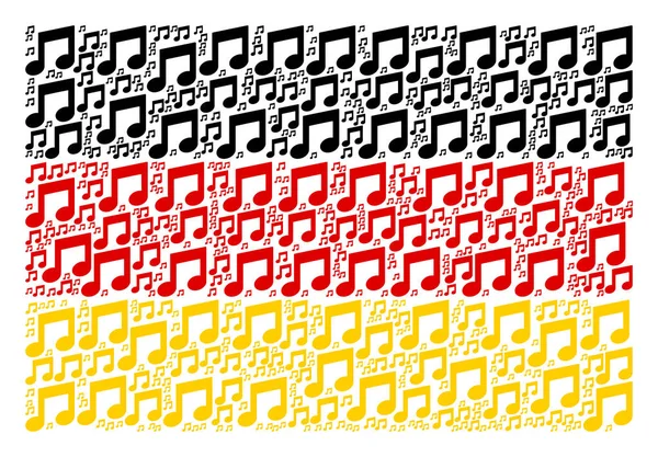 Drapeau allemand Pattern of Music Notes Icônes — Image vectorielle