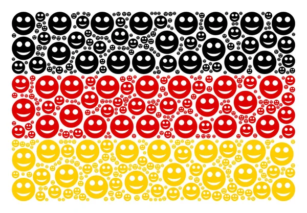 German Flag Mosaic of Smile Items — Stock Vector