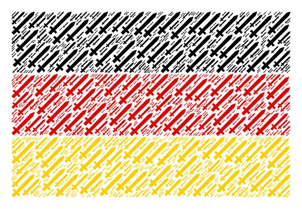 Alemanha Bandeira Colagem de ícones de espada — Vetor de Stock