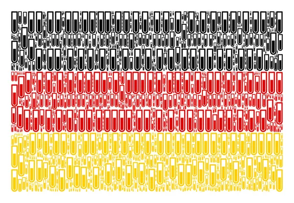 Mozaika flaga Niemiec probówki ikon — Wektor stockowy