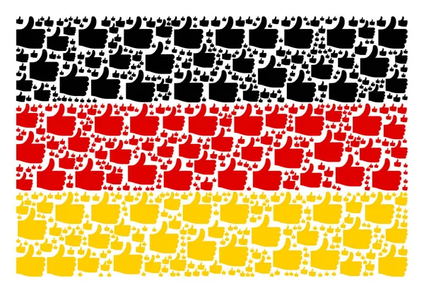 Bandera de Alemania Mosaico de Pulgar hacia arriba Artículos — Archivo Imágenes Vectoriales