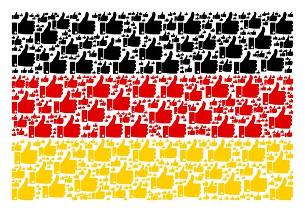 Patrón de bandera alemana de elementos de pulgar hacia arriba — Archivo Imágenes Vectoriales