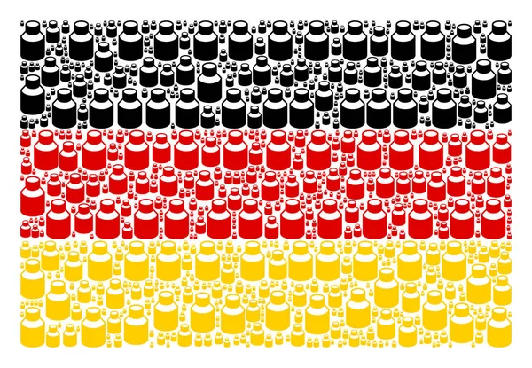 Alman bayrağı desen şişe öğeleri — Stok Vektör