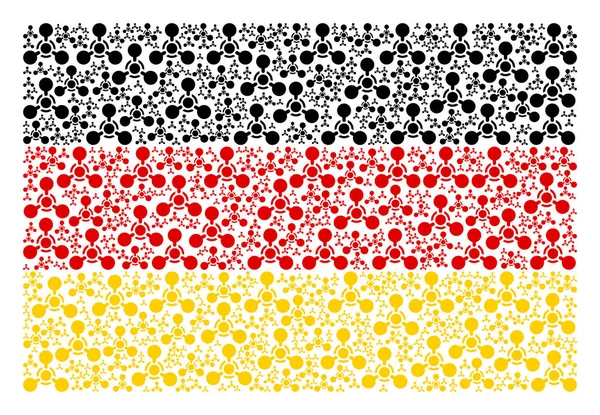 Deutschland flaggenmuster von wmd nervenmittel chemische kriegsführung symbole — Stockvektor