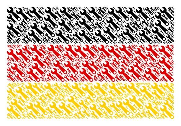 Patrón de bandera de Alemania de los iconos de la llave inglesa — Archivo Imágenes Vectoriales