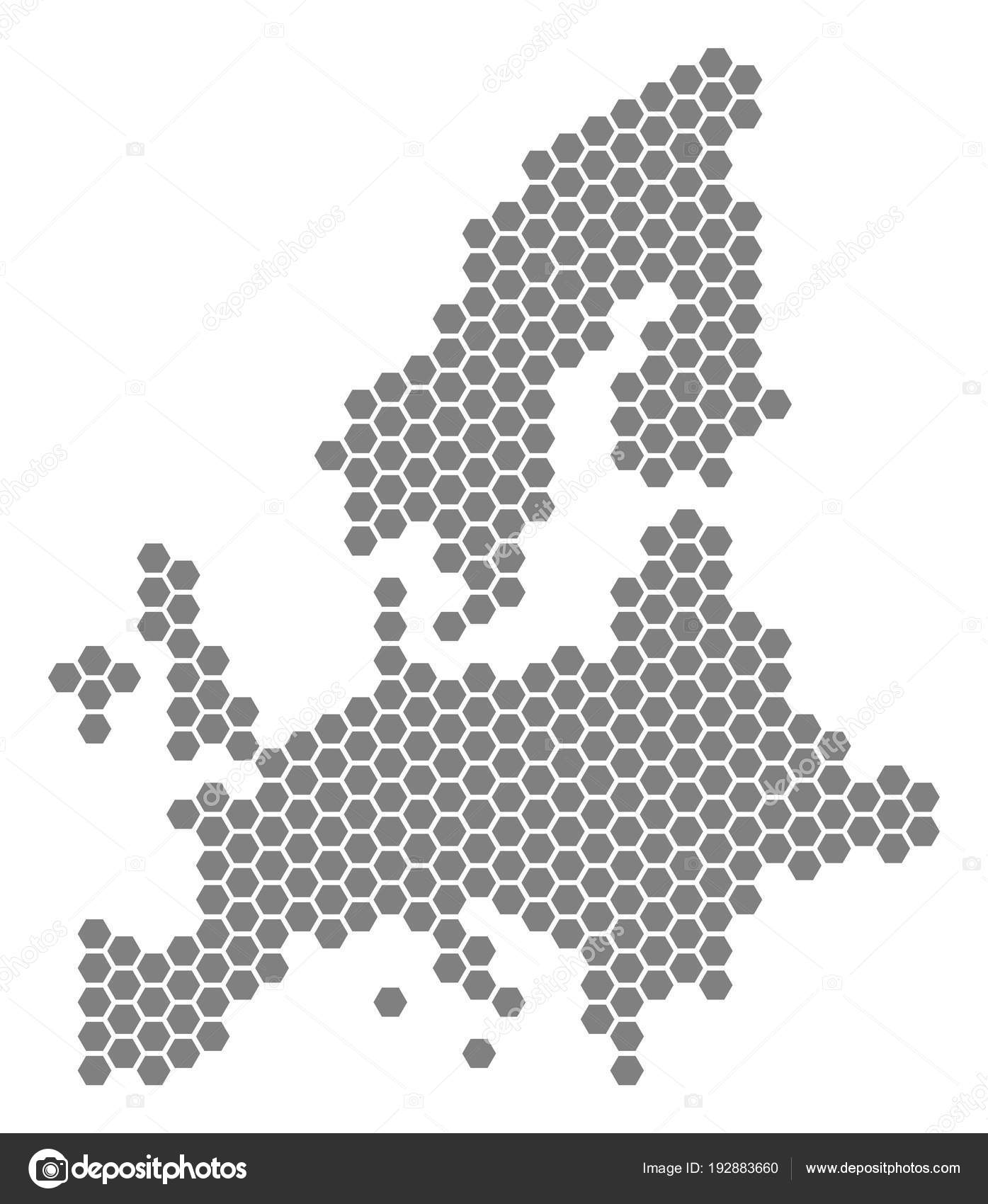 Carte De Lunion Européenne Hexagone Gris Image