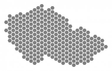 Gri altıgen çek harita