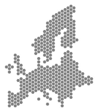 Gri altıgen Avrupa Birliği harita