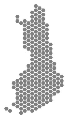 Gri altıgen Finlandiya Haritası