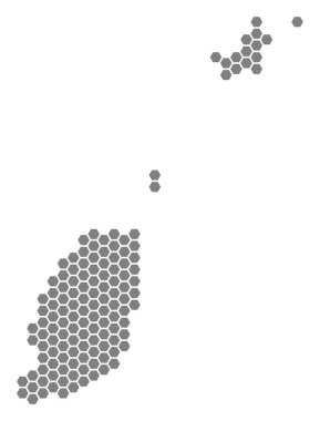 Gri altıgen Grenada harita