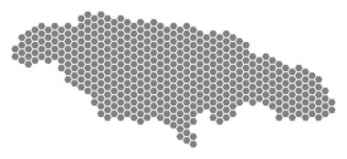 Gri altıgen Jamaika Haritası