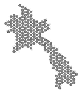 Gri altıgen Laos Haritası