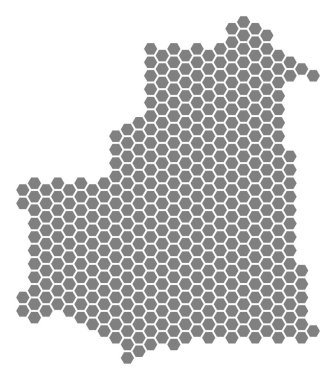 Gri altıgen Moritanya Haritası