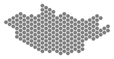 Gri altıgen Moğolistan Haritası