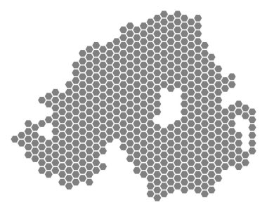 Gri altıgen Kuzey İrlanda Haritası