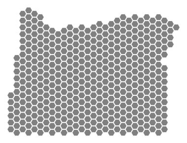 Gri altıgen Oregon State harita