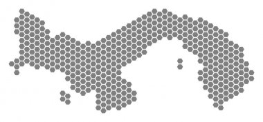 Gri altıgen Panama Haritası