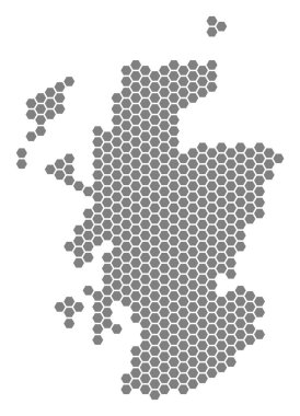 Gri altıgen İskoçya Haritası