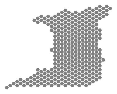 Gri altıgen Trinidad ada Haritası