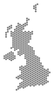 Gri altıgen İngiltere harita