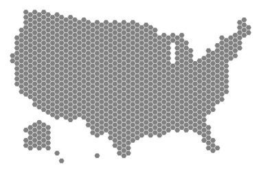 Gri altıgen Usa Alaska harita ile