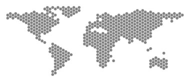 Gri altıgen Dünya Haritası