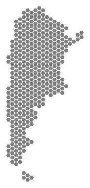 Gri altıgen Arjantin harita