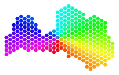 Spektrum altıgen Letonya Haritası