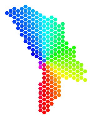 Spektrum altıgen Moldova Haritası