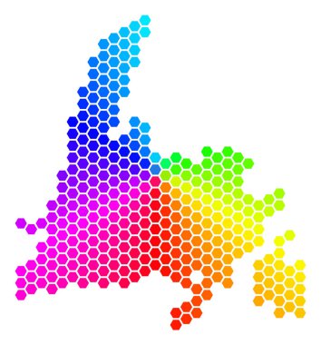 Spektrum altıgen Newfoundland Adası Haritası