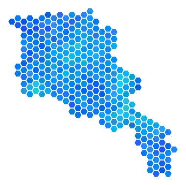 Mavi altıgen Ermenistan harita