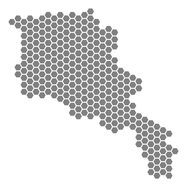 Gray Hexagon Armenia Mapa — Archivo Imágenes Vectoriales