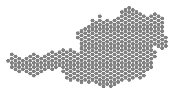 Hexágono gris Austria mapa — Archivo Imágenes Vectoriales