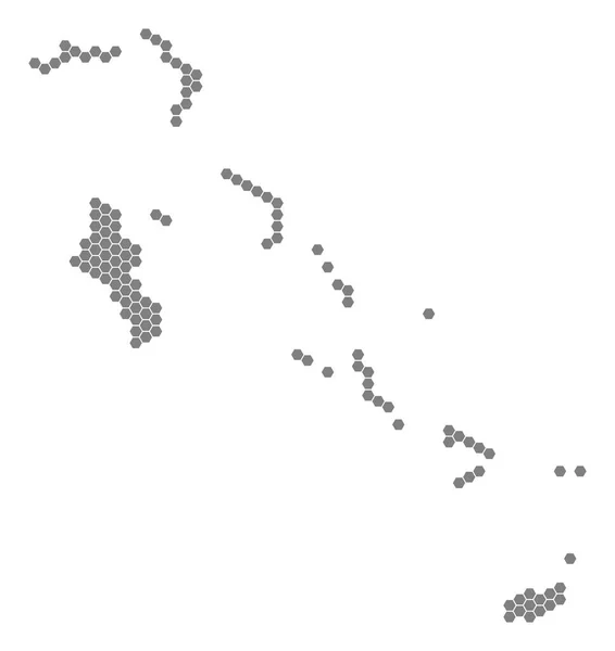 Grey Hexagon Bahamas Islands Map — Stock Vector