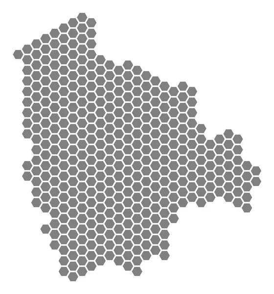 Mapa do hexágono cinzento Bolívia — Vetor de Stock