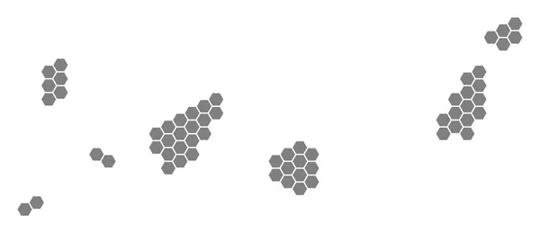 灰色六角加那利群岛西班牙群岛地图 — 图库矢量图片
