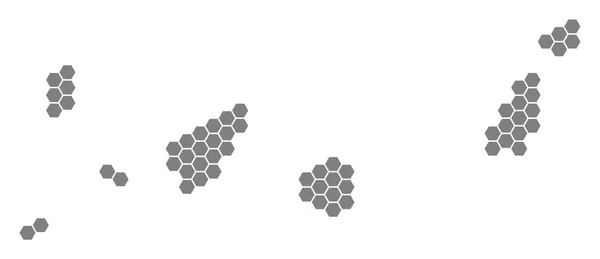 회색 육각 Canarian 스페인 섬 지도 — 스톡 벡터