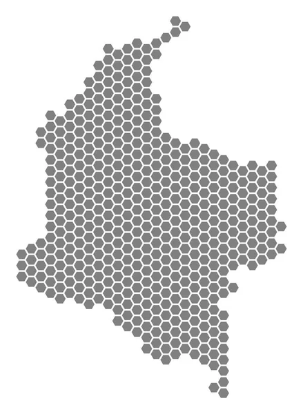 Mapa do hexágono cinzento Colômbia —  Vetores de Stock