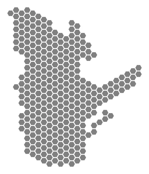 Gray Hexagon Provincia de Quebec Mapa — Archivo Imágenes Vectoriales