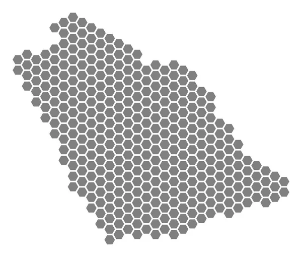Hexágono gris Arabia Saudita Mapa — Archivo Imágenes Vectoriales