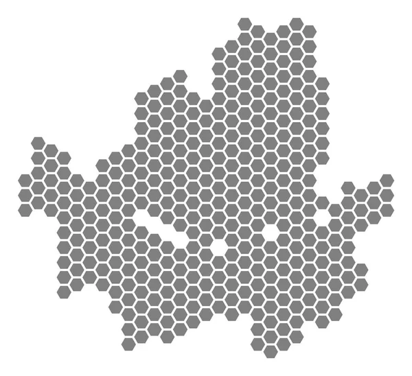 Gray Hexagon Seúl Mapa de la ciudad — Archivo Imágenes Vectoriales