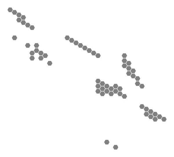 Gray Hexagon Islas Salomón mapa — Archivo Imágenes Vectoriales