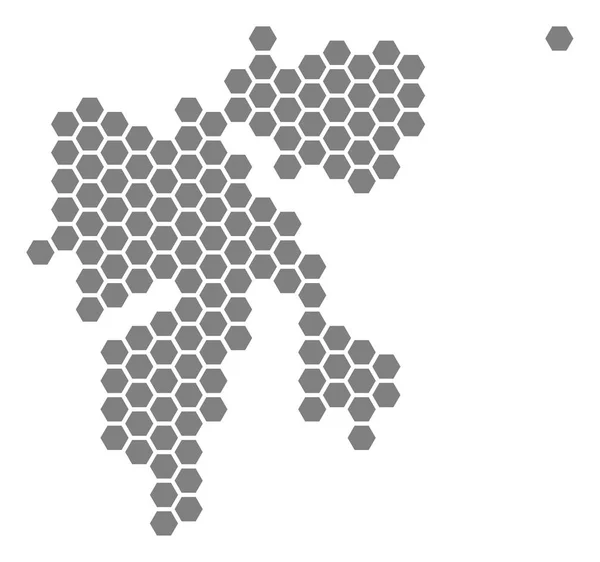 Hexágono Gris Svalbard Island Mapa — Vector de stock