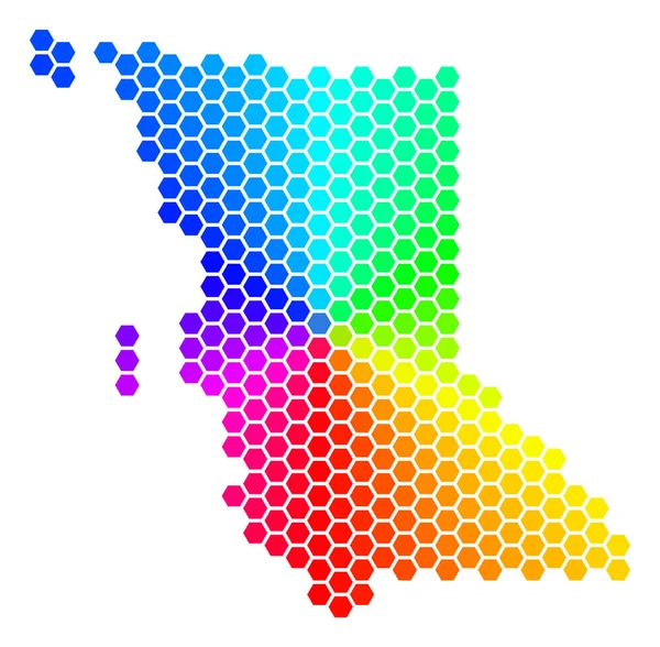 Spectrum Hexagon British Columbia provinsen karta — Stock vektor