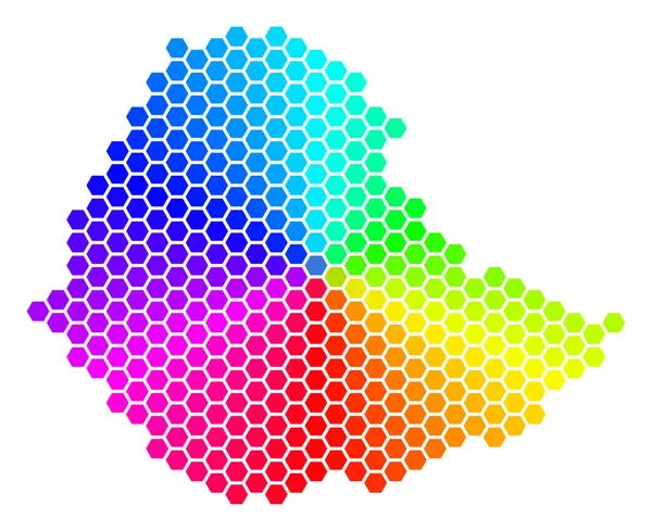 Spectrum Hexagon Etiopia Mappa — Vettoriale Stock