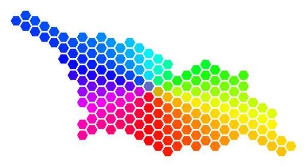 光谱六角佐治亚地图 — 图库矢量图片