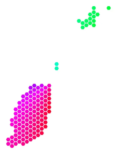 Spectrum Hexagon Grenada karta — Stock vektor