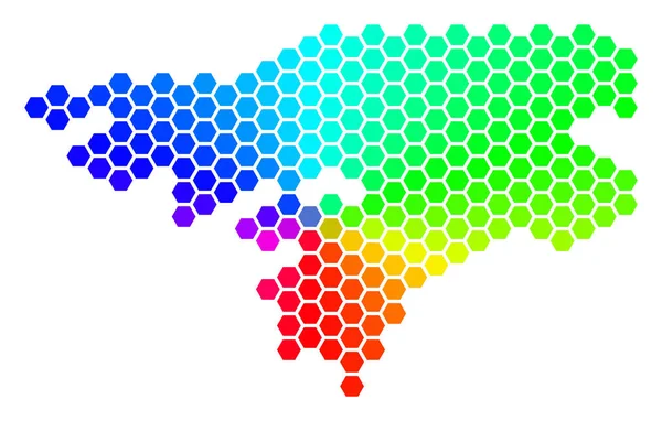 Spektrum hatszög Bissau-Guinea Térkép — Stock Vector