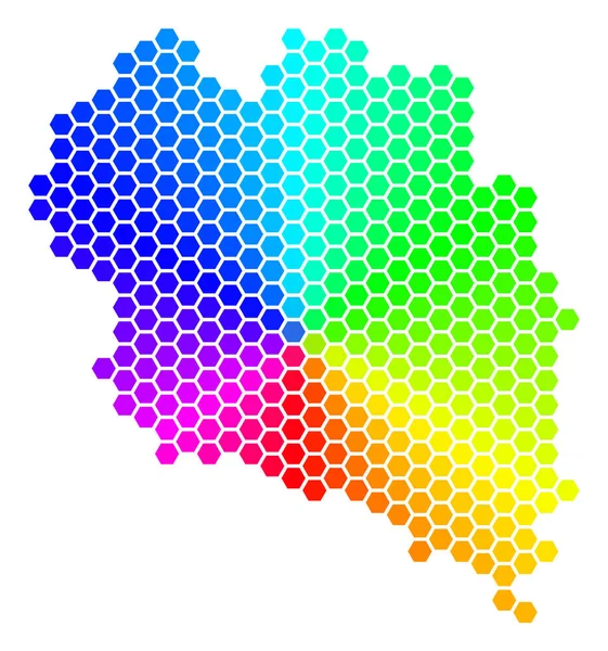 Carte de l'île thaïlandaise Spectrum Hexagon Koh Phangan — Image vectorielle